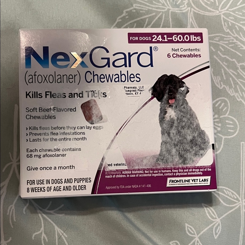 NexGard Chewables for Dogs 24-60lbs 4 count*